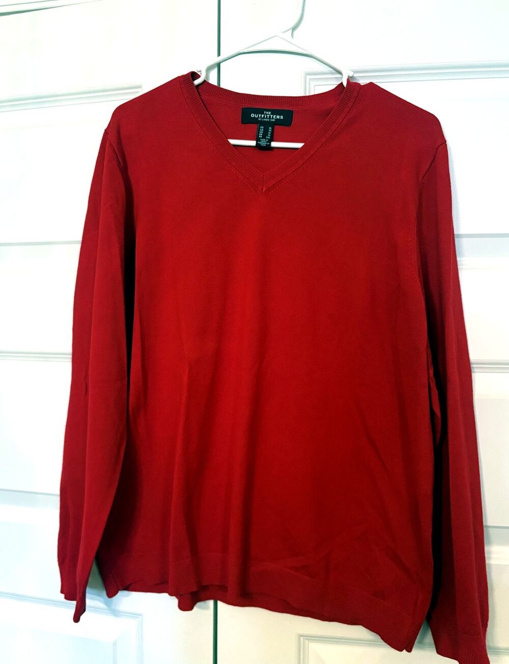 Lands’ End The Outfitters Women’s Red V-Neck Sweater Size XL